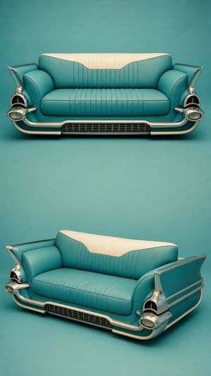 Vintage Car Sofa Design Concept - AI image template preview