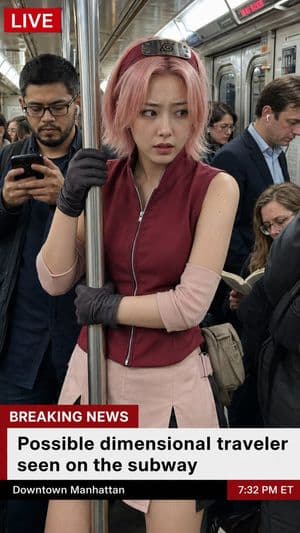 Live News Subway Sakura - AI image template preview