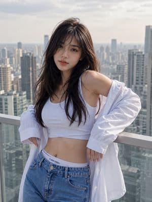 City Skyline Balcony Fashion Portrait preview