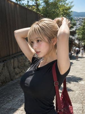 Summer Hair Styling Portrait - AI image template preview