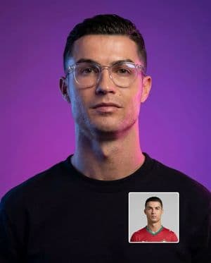 Dual-Tone Neon Studio Portrait - AI image template preview