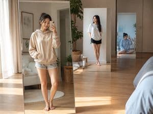 Floating Mirror Korean Apartment Lifestyle Photo preview