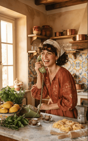 Italian Vintage Kitchen Portrait - AI image template preview