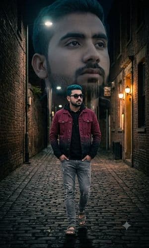 Double Exposure Poster Portrait - AI image template preview