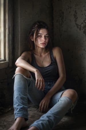 Cinematic Abandoned Room Portrait preview