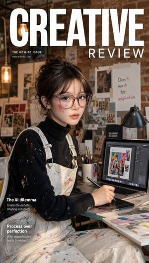 Creative Industry Magazine Cover - AI image template preview