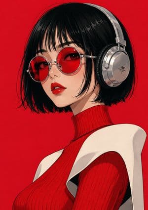 Retro Pop Art Anime Fashion Portrait - AI image template preview