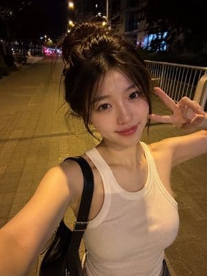 Realistic Nighttime Smartphone Selfie - AI image template preview