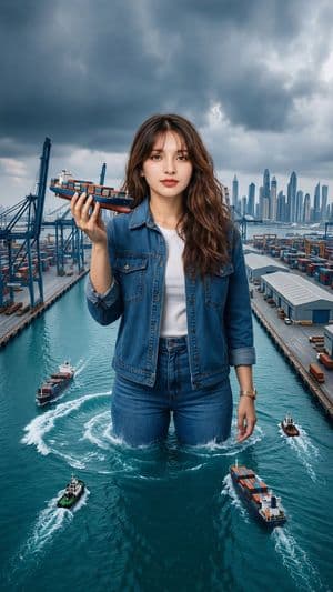 Shipping Port and Manga Collage Mashup preview