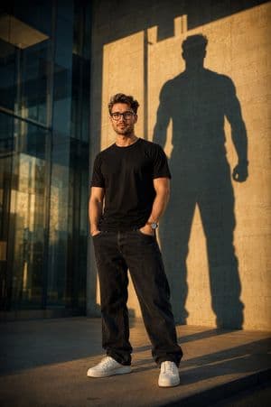 Urban Ambition Shadow Portrait - AI image template preview