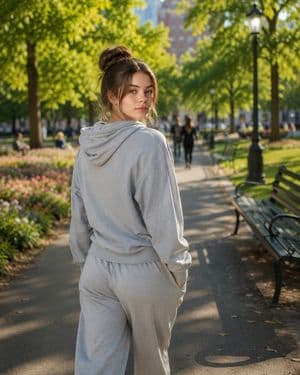 Casual Park Lifestyle Portrait - AI image template preview