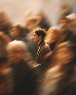 Cinematic Street Portrait with Motion Blur - AI image template preview