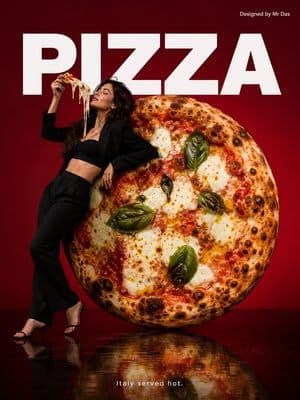 Minimalist Gourmet Pizza Commercial - AI image template preview