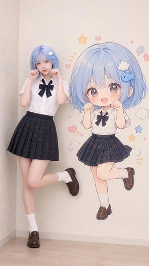 Consistent Character and Chibi Wall Art - AI image template preview