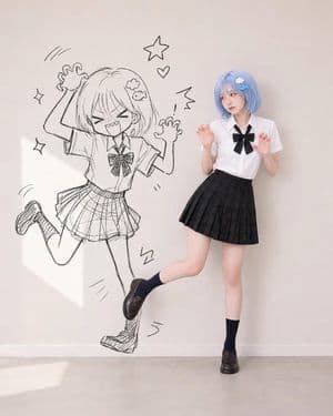 Character Reference Doodle Shadow Portrait - AI image template preview