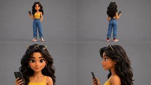 3D Animated Character Reference Sheet - AI image template preview