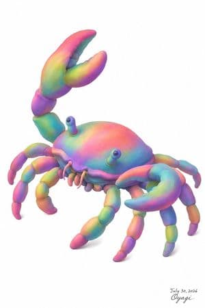 Pastel Rainbow Crab - AI image template preview