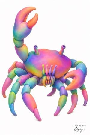 Rainbow Clay Crab Illustration preview