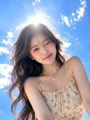 Hyper-Realistic Winking Girl Summer Portrait preview