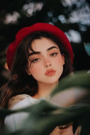 Dreamy Red Beret Garden Portrait preview