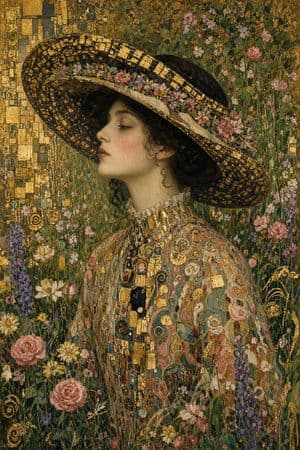 Klimt Style Woman Summer Garden preview
