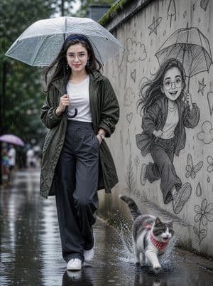 Cinematic Rainy Street Portrait preview