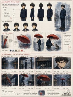Anime Development and Storyboard Sheet preview