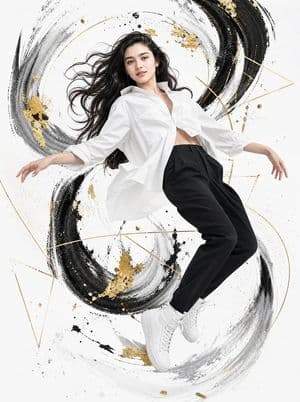 Abstract High-Fashion Mixed-Media Poster preview