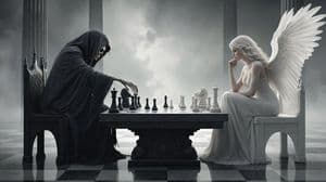 Surreal 3D Chess Match Artwork preview