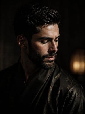 Chiaroscuro Silk Robe Portrait preview