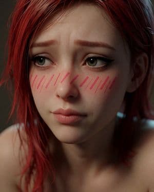 Shy Red-Haired Anime Realism Portrait preview