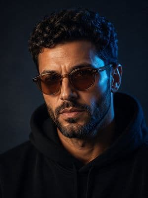 Moody Blue Rim Light Portrait preview