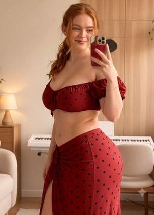 Polka Dot Outfit Mirror Selfie preview