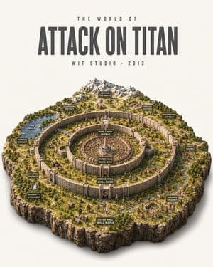 Attack on Titan Isometric Diorama Map preview
