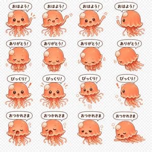 Kawaii Jellyfish Sticker Sheet preview