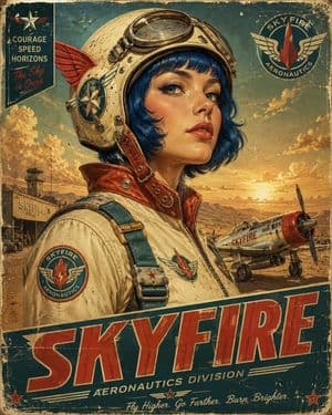 Retro-Futurist Aviation Poster preview