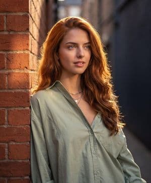 Urban Alleyway Golden Hour Portrait preview
