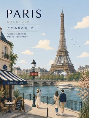 Minimalist Flat-Vector Paris Poster preview