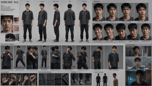 Realistic Chen Hao Character Sheet preview