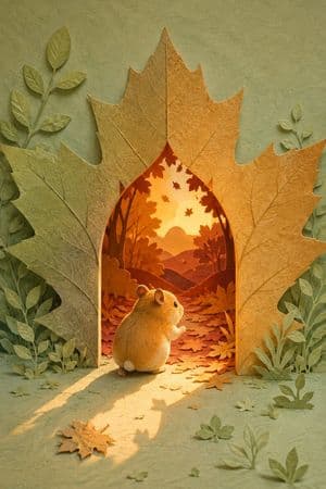 Hamster Autumn Leaf Doorway preview
