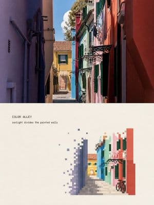 Pixel Faded Landscape Poster preview