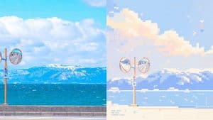 Coastal Photo to Pastel Pixel Art preview