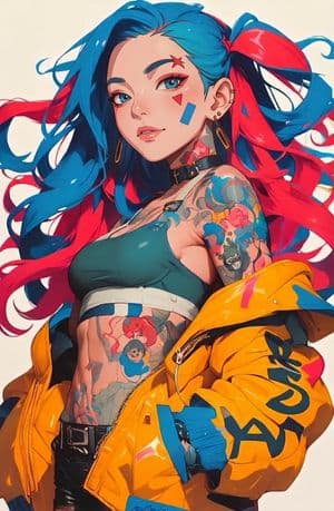 Punk Style Split-Dye Anime Woman preview