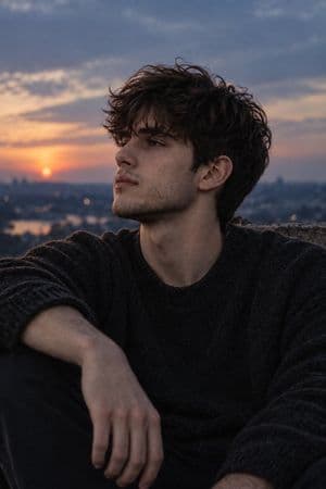 Moody Blue Hour Rooftop Portrait preview