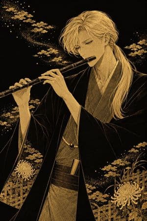 Black and Gold Maki-e Flutist preview