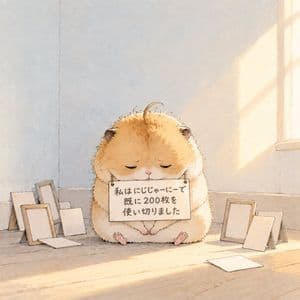 Fluffy Hamster Holding Japanese Sign preview