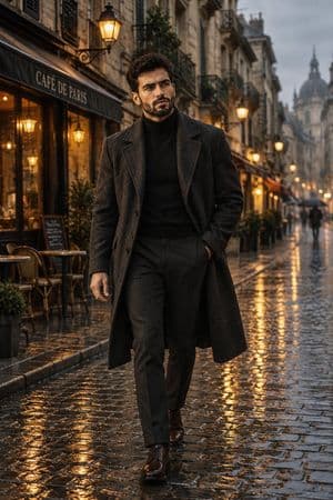 Cinematic Rainy European Street Portrait preview