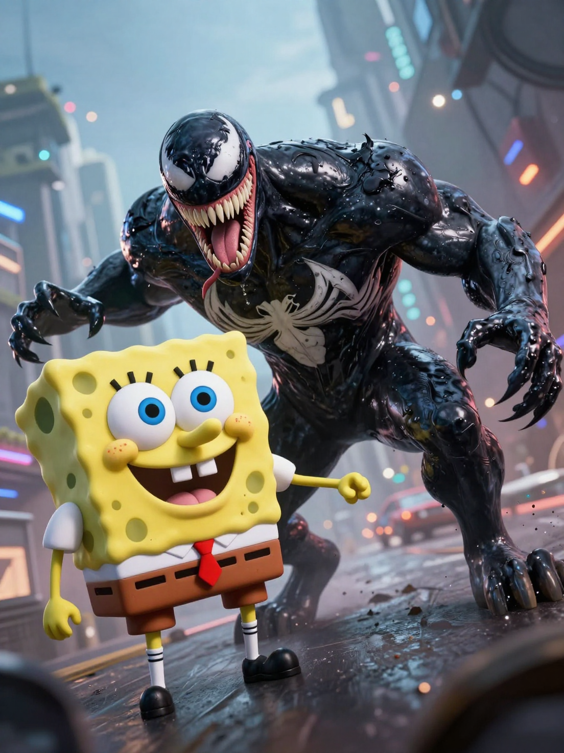 Venom SpongeBob Hyperreal Cinematic Mix - AI image template preview