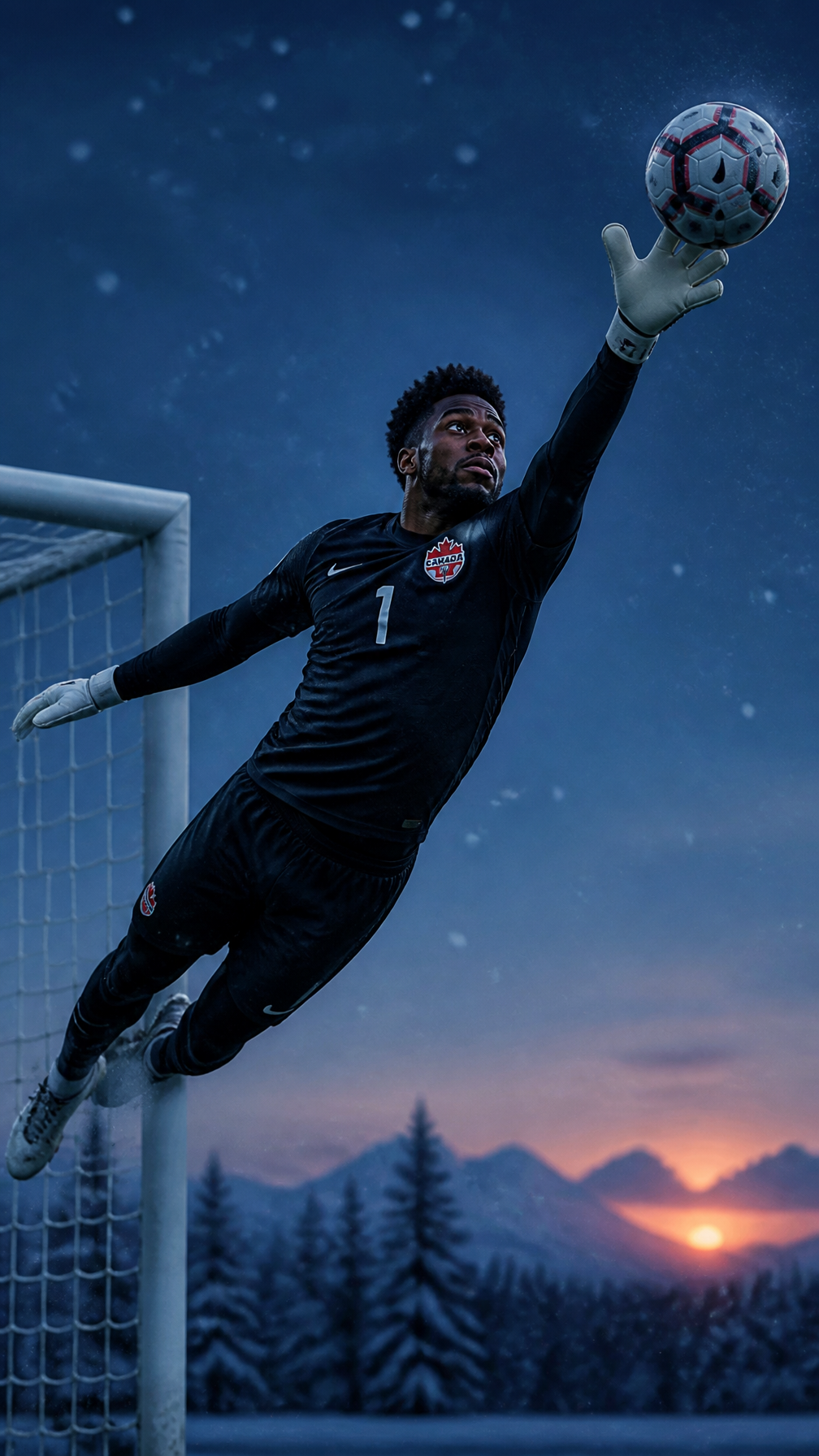 canada-goalkeeper-twilight-editorial-portrait - AI image template preview