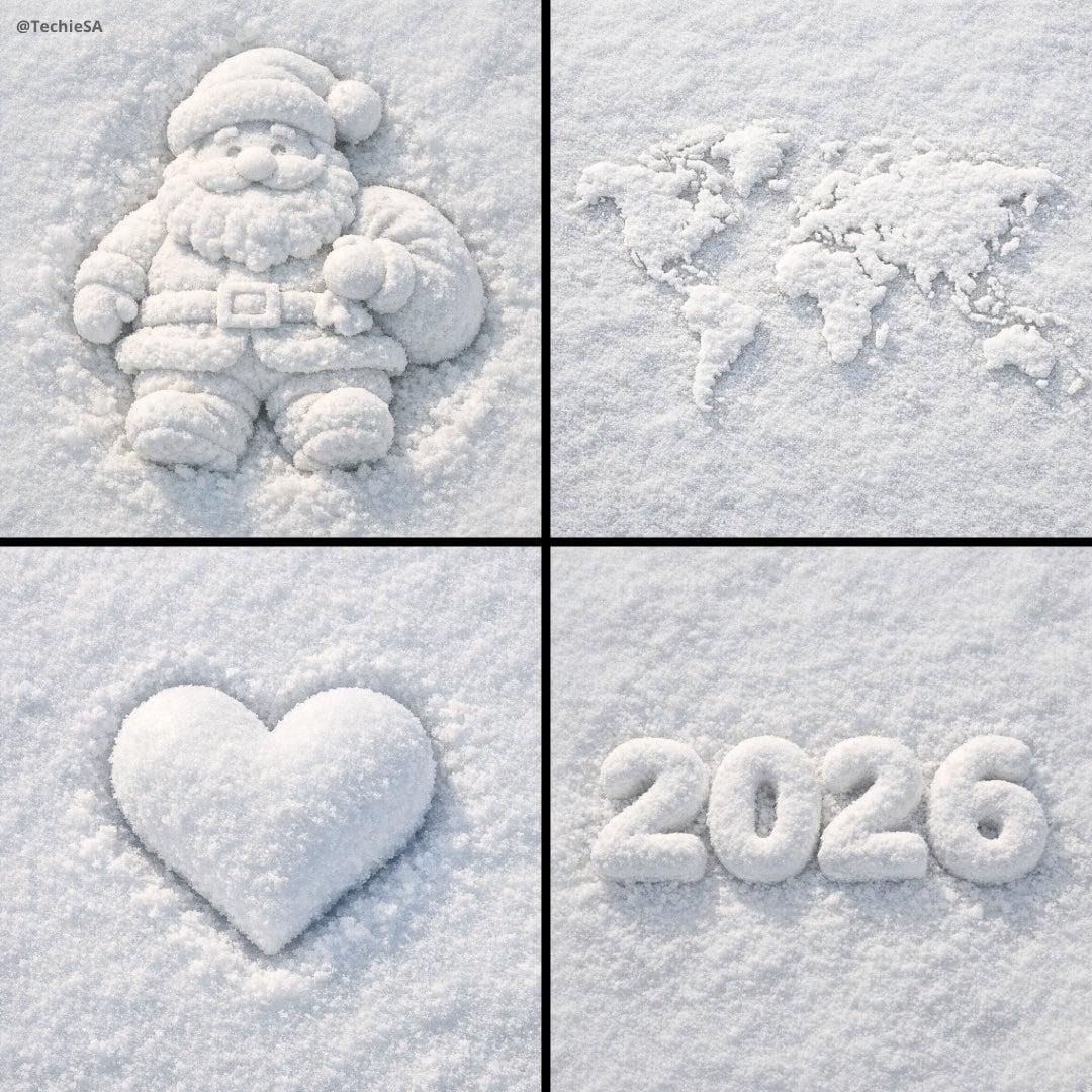 3D of made of white snow - AI image template preview